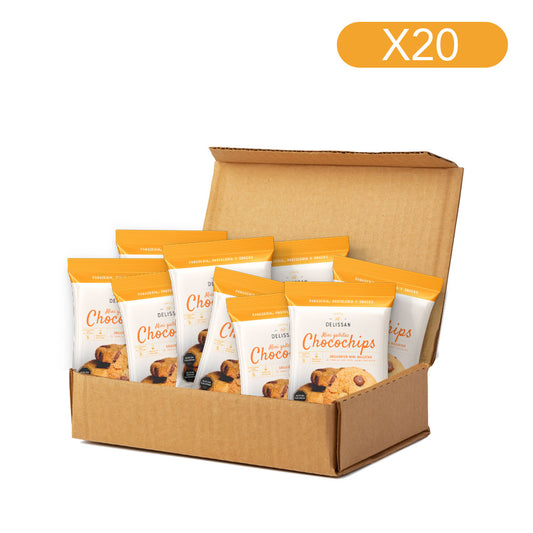 Box de 20 unidades de Mini galletas Chocochips