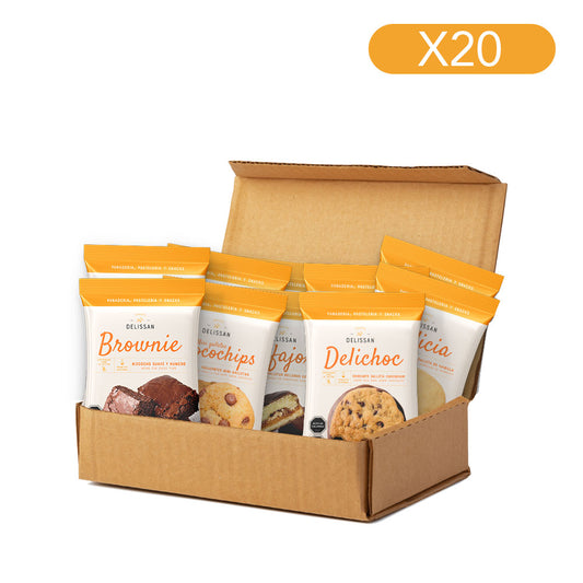 Box de 20 unidades surtido de snacks